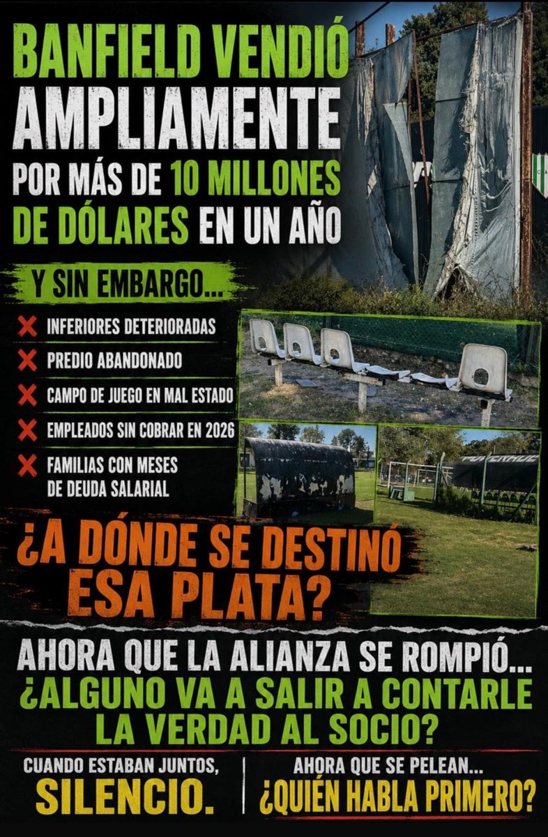 ¿A dónde va la plata? El club cada vez más abandonado, trabajadores a la deriva y deudas por todos lados. Los socios merecemos saber la verdad. ¿Quién va a hablar?