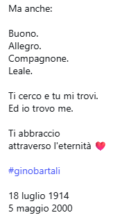 LegnanoVNG's tweet photo. Paraules d'amor de na Lisa Bartali cap a son avi en l'aniversari de la mort del Ginettaccio, del seu perfil d'Instagram:
#ginobartali https://t.co/tFZWqRoZ7L