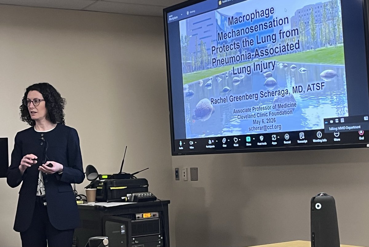 UofMMedMicro's tweet photo. MMID is proud to partner with the Biology of Breathing Group to welcome Dr Rachel Greenberg Scheraga from Cleveland Clinic who gave a fascinating presentation on the role of macrophages in pneumonia-induced injury in the lung.  Students are meeting with her for a lunch discussion https://t.co/sfEpwh4KxR
