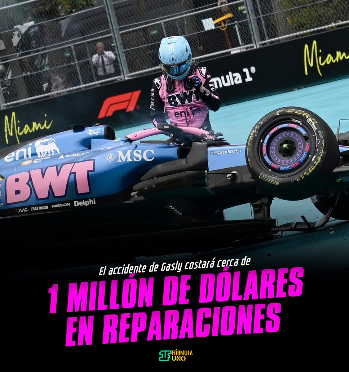 🔴El accidente de Pierre Gasly (CULPA DE LAWSON) en Miami le costará a Alpine cerca de 1 millón de dólares solo en reparaciones. 💸
Esta cifra influirá el límite presupuestario.

#f1