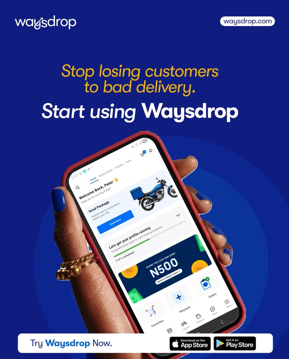 waysdrop's tweet photo. Running a business is already a lot.

Tracking orders, responding to customers, managing sales…
Delivery should not be another headache.

With WaysDrop, sending out your orders is simple, fast, and reliable. https://t.co/fFFZNtVWBD