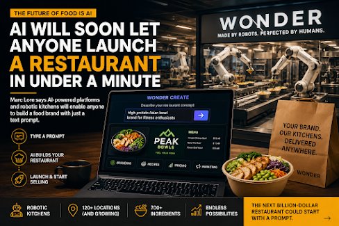 EasyHomeShopUS's tweet photo. The End of Traditional Restaurants? Marc Lore Says AI Will Soon Let Anyone Launch a Food Brand in Under a Minute
https://t.co/LJUTfgDMz4 https://t.co/pGfDJr7BnF