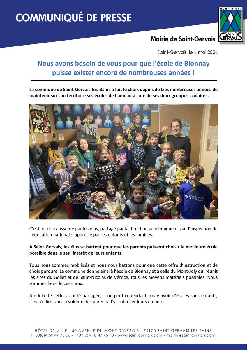 PEILLEX's tweet photo. #saintgervais aidez-nous à sauver l’école de #Bionnay https://t.co/AwoBXgYv2z