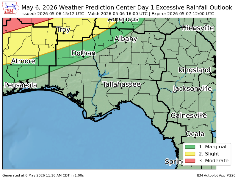 Wpc Riskmap WPC issues Day 1 Slight Risk Excessive Rainfall Outlook at May 6, 15 ...