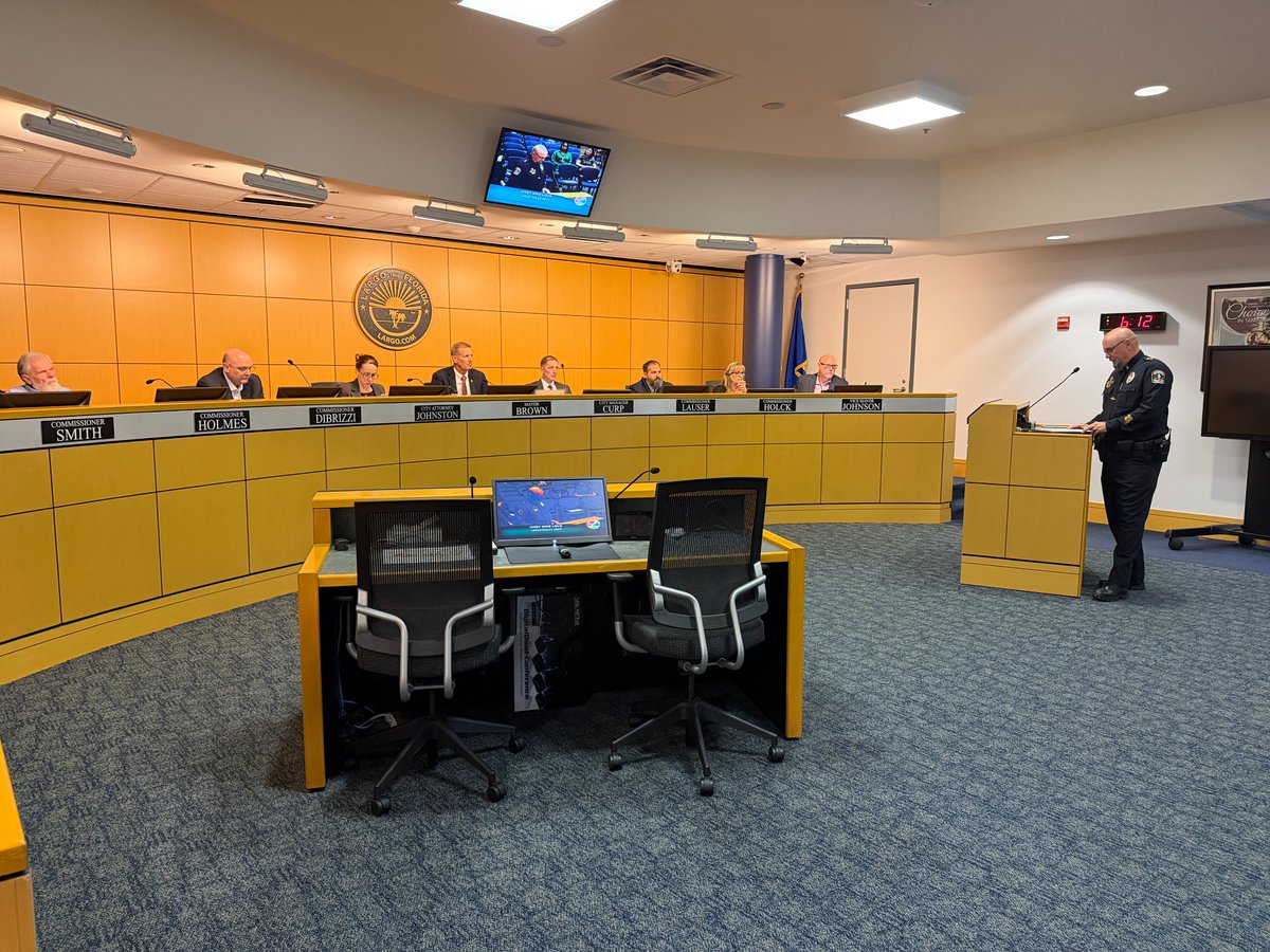 LargoPD's tweet photo. Largo Police were recognized Tues. night during the commission meeting with a proclamation recognizing May 11–17, 2026, as National Police Week.

Chief Loux spoke about the hard work, sacrifice, &amp; dedication law enforcement officers make every day to keep their communities safe. https://t.co/Qeedzt5LDD