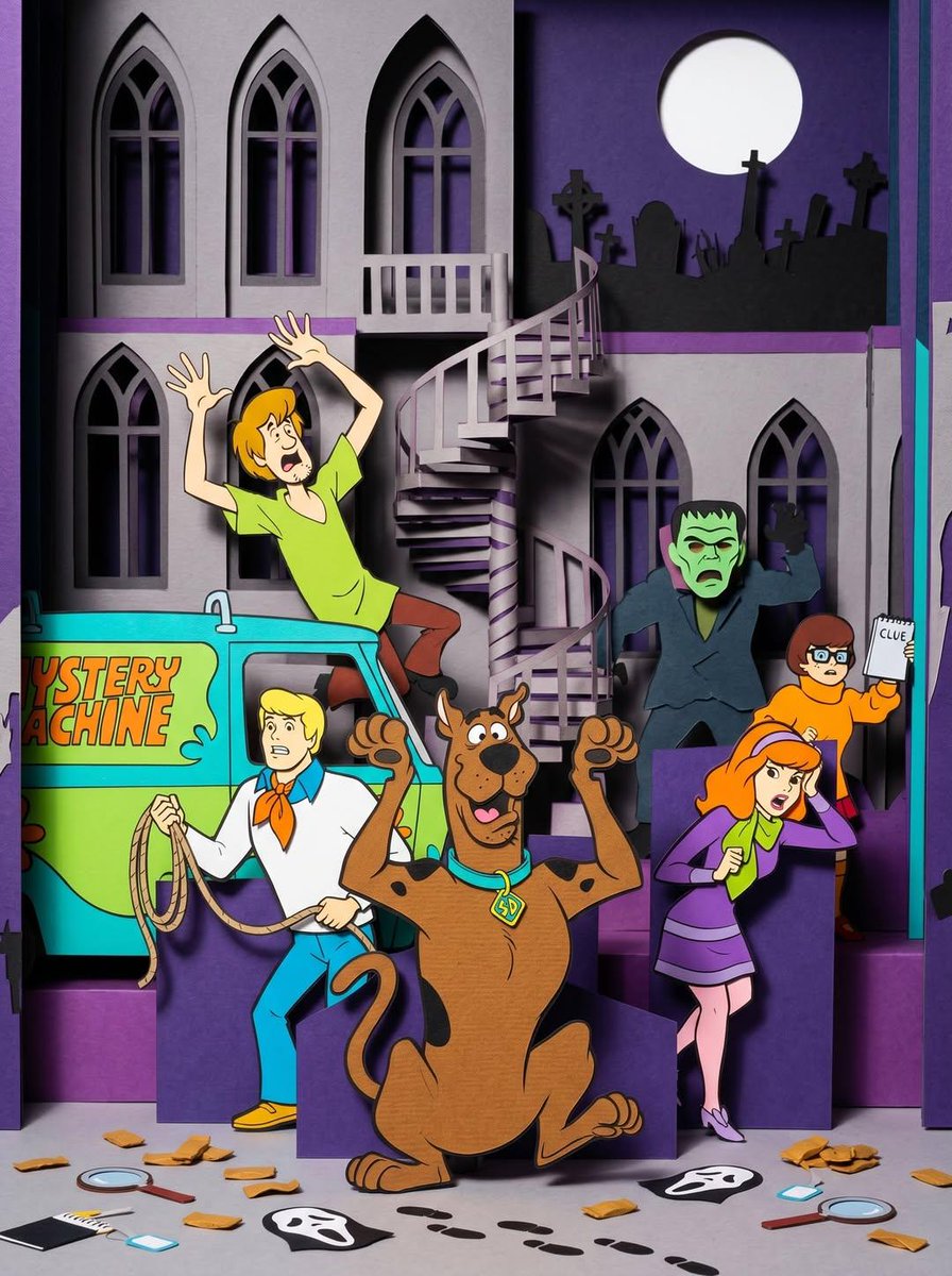 Hyper-saturated Paper Cut-out Diorama of Cartoon Worlds