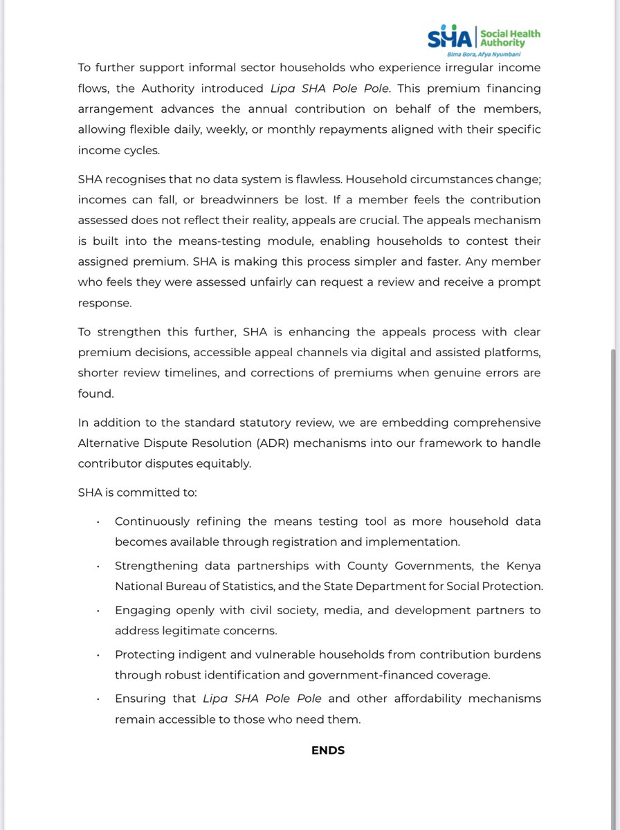 REJECTING THE MISLEADING SHA “EQUITY” NARRATIVE

As was expected SHA have responded to the #ErrorbyDesign feature by <a href="/AfUncensored/">Africa Uncensored</a> . 

Here is my take
The statement issued by the <a href="/_shakenya/">Social Health Authority</a>  (SHA) on means testing is selective, misleading, and divorced from the broader fiscal