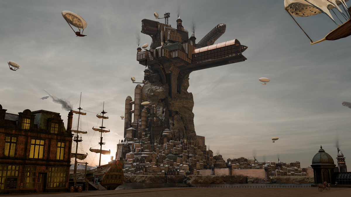 caledrian's tweet photo. Progress for the city!

#conceptart #blender #art #steampunk https://t.co/VXVMVzLXOl