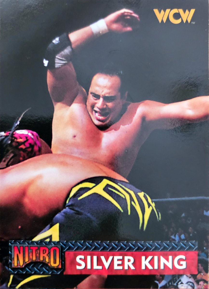 RonRiv3's tweet photo. The 1999 WCW Nitro Cards of The luchadors @reymysterio @Konnan5150
Super Calo
Silver King (RIP)
Are a great reminder of the incredible Lucha libre we were getting in WCW #luchalibre #WCW #reymysterio #konnan #supercalo #silverking https://t.co/uUdc4vkJtg
