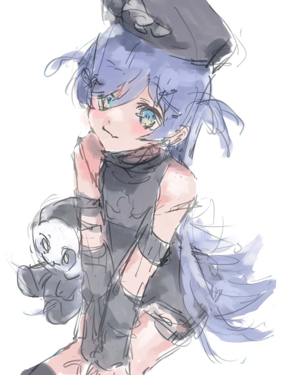 全然絵描けてなくてやばいです
今日久々にクリスタ開いて描いてたラフ💀⛓️