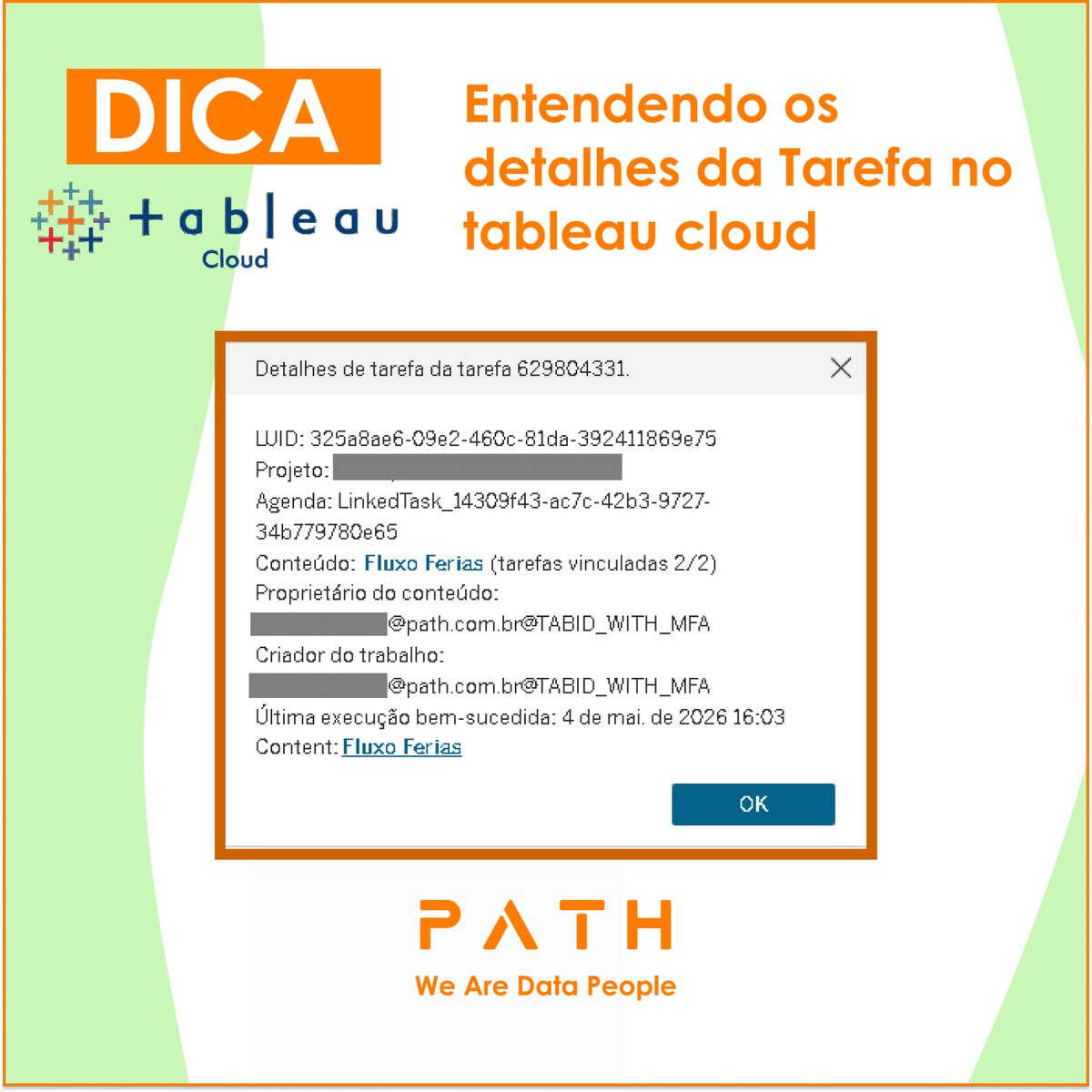 PathDataFan's tweet photo. Quando exploramos a aba de trabalhos, conseguimos além de ver os status dos fluxos, atualizações e mais, no servidor, ver detalhedamente a execução de cada trabalho.

Confira: https://t.co/wy3pd7tfgY
 
 #Tableau #WeAreDataPeople #DataFam #VisualAnalytics #PathDataFan #TableauTips https://t.co/JPthFMxT27