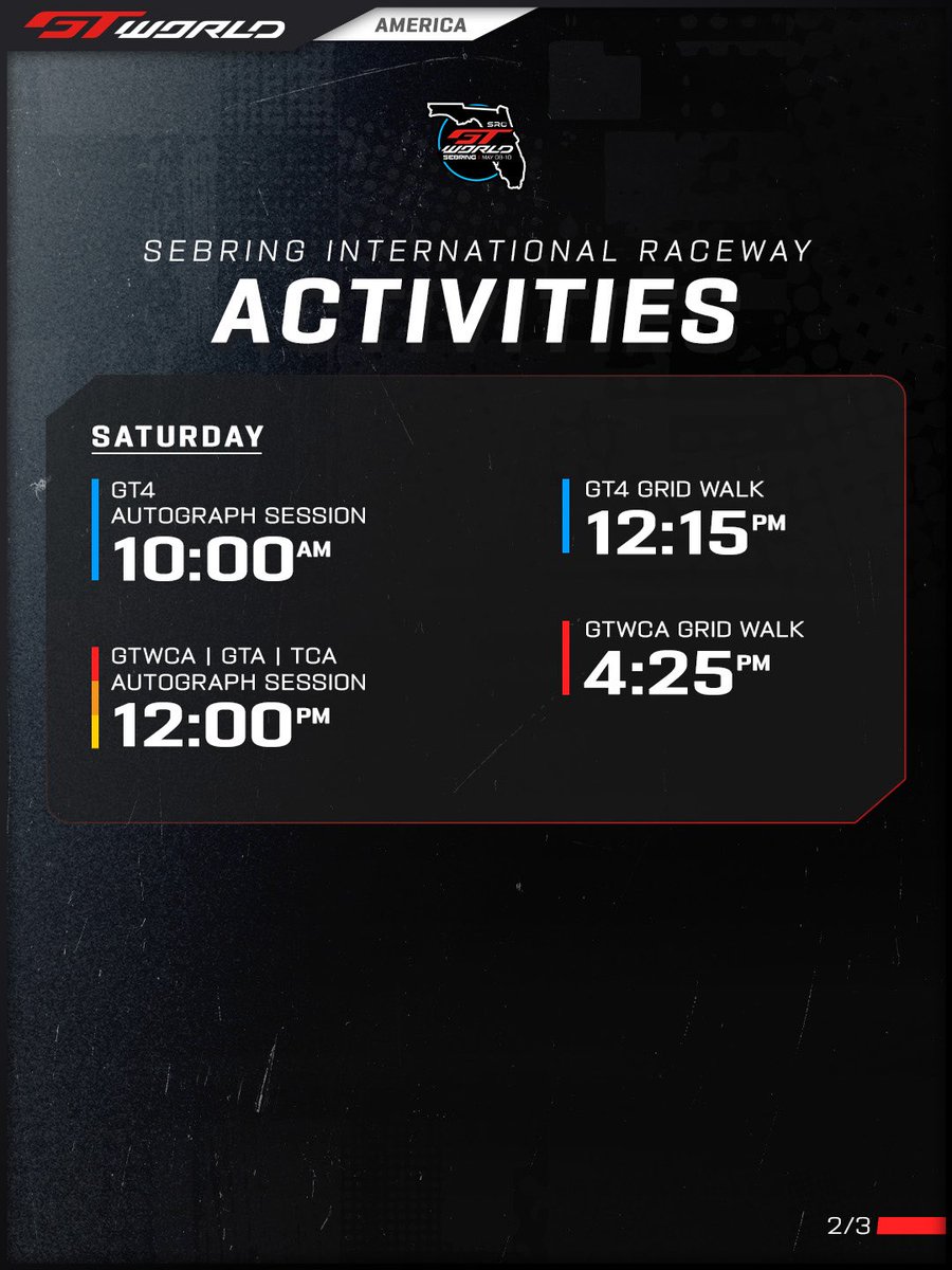 gtworldcham's tweet photo. The sun is shining, engines are roaring, and we are ready for a great race weekend ☀️

Here's everything you need to know for GT World Sebring.

#GTWorld #GTWorldAmerica #GTSebring https://t.co/DnQvIkMOhs