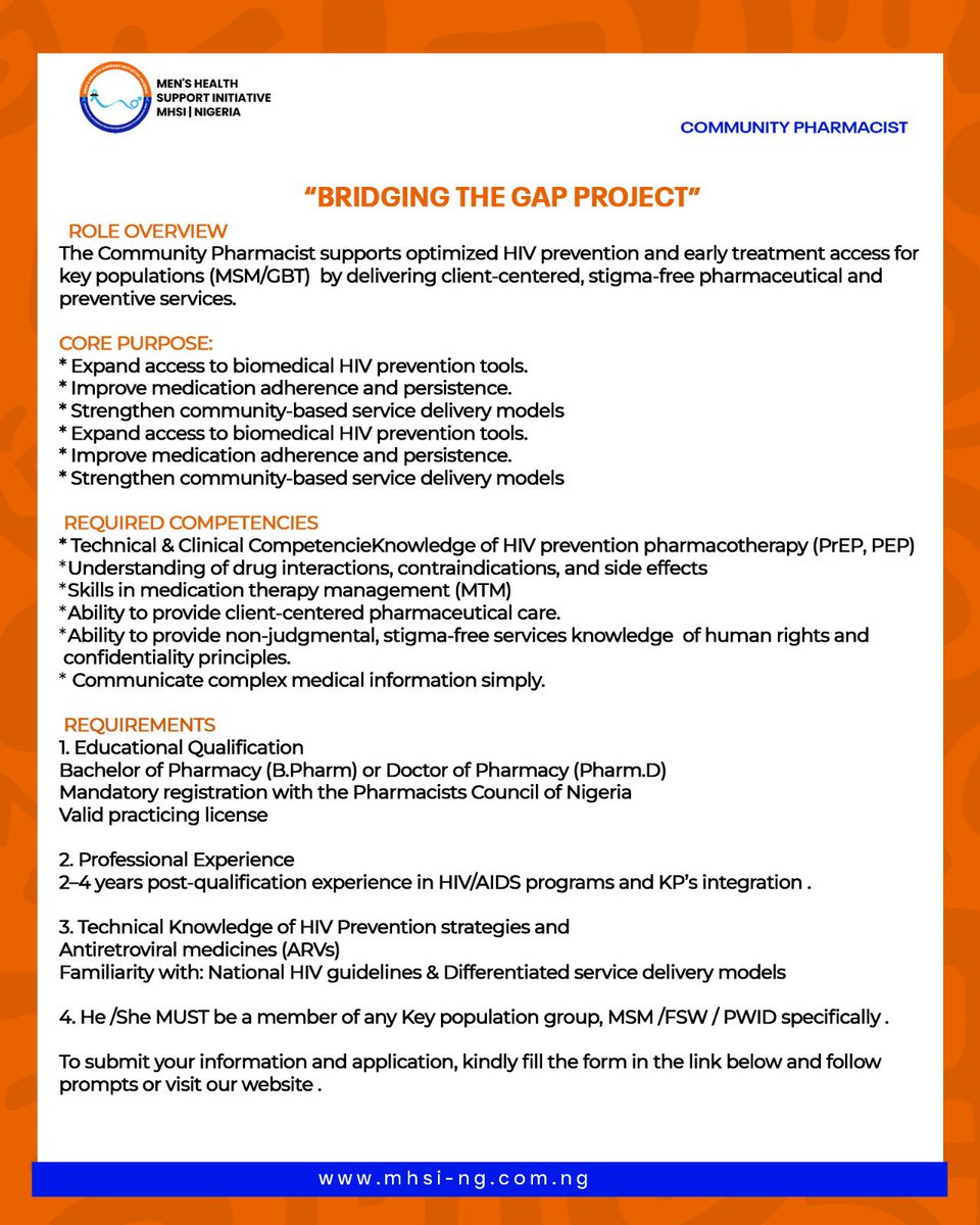 MHSI_NG's tweet photo. 🔈 🛎️   WE ARE RECRUITING !!!

Multiple jobs openings at our organization.
Kindly visit our Facebook &amp; Instagram pages for more information on the opportunities. 

Click the link below to apply 

https://t.co/UxdH32cYKq https://t.co/KIKsrK5sBC