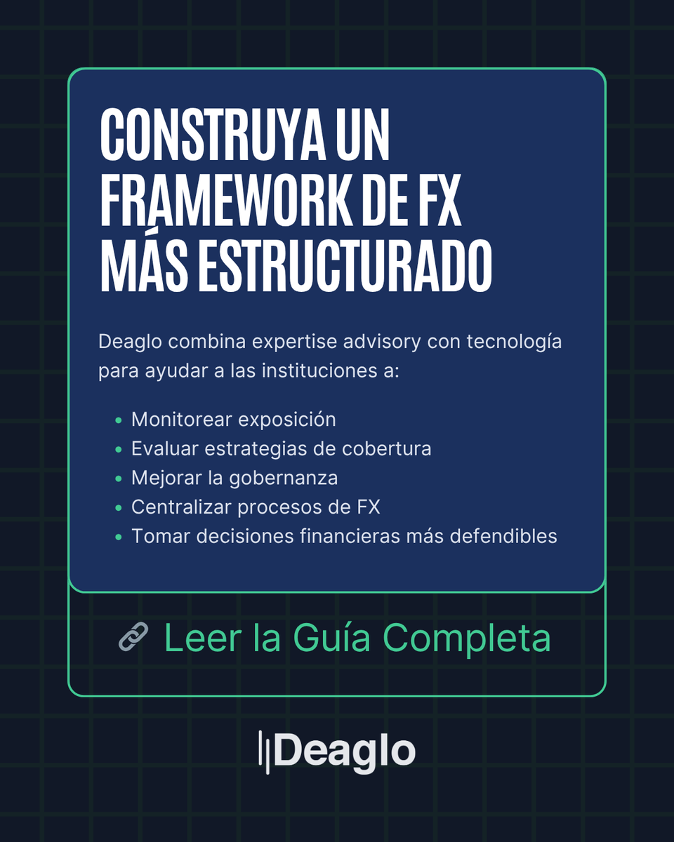 DeagloInc's tweet photo. La volatilidad cambiaria ya no es solo de tesorería.
La exposición no gestionada impacta retornos, márgenes, liquidez y valuaciones.
Guía práctica sobre:
• Tipos de exposición
• Frameworks de FX
• Retos operativos
• Rol de la tecnología
Leer más ↓ Deaglo FX Risk Management Guide: https://t.co/BKmK7YVOLM