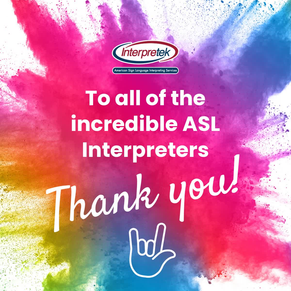 Interpretek's tweet photo. We celebrate the efforts, focus &amp; commitment to excellence demonstrated by all Deaf &amp; Hearing Sign Language Interpreters. 💙👏 We appreciate you.

Check your email throughout the day to see if you're a winner! 🤟

#InterpreterAppreciationDay #Interpretek #ASL #Interpreter https://t.co/scfiVqeBFr