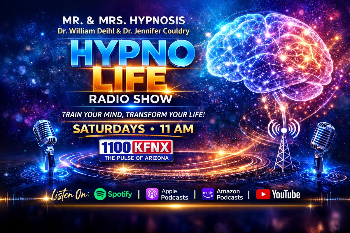 Dr. William Deihl and Dr. Jennifer Couldry—the “Mr. and Mrs. of Hypnosis” mental health meets the deeper intelligence of the subconscious mind.

Tune in live and join the conversation every Saturday morning at 11:00 a.m. <a href="/1100KFNX/">1100 KFNX "The Pulse of Arizona"</a>

Catch us on Spotify: open.spotify.com/show/0pwu8YdKp…