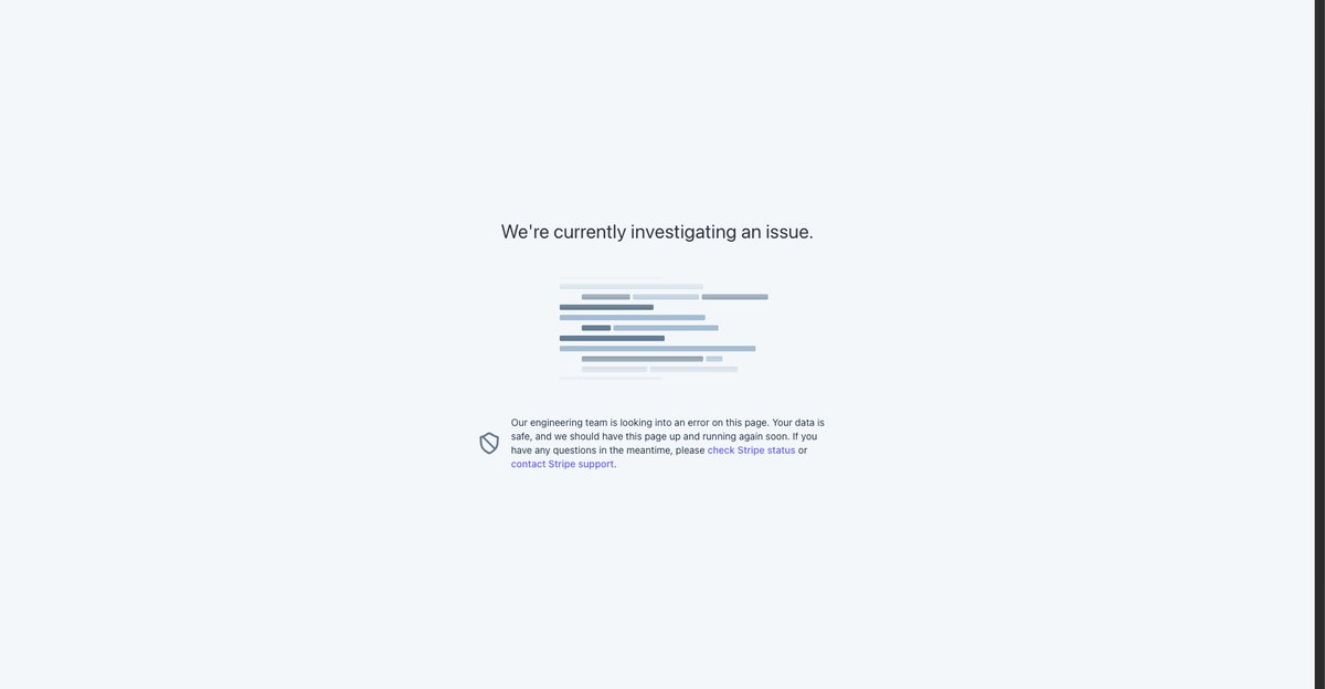 bhimrazy's tweet photo. @Stripe dashboard seems to be down for us for over hours, any updates? Status page looks fine though. https://t.co/UA9nEXUgVC