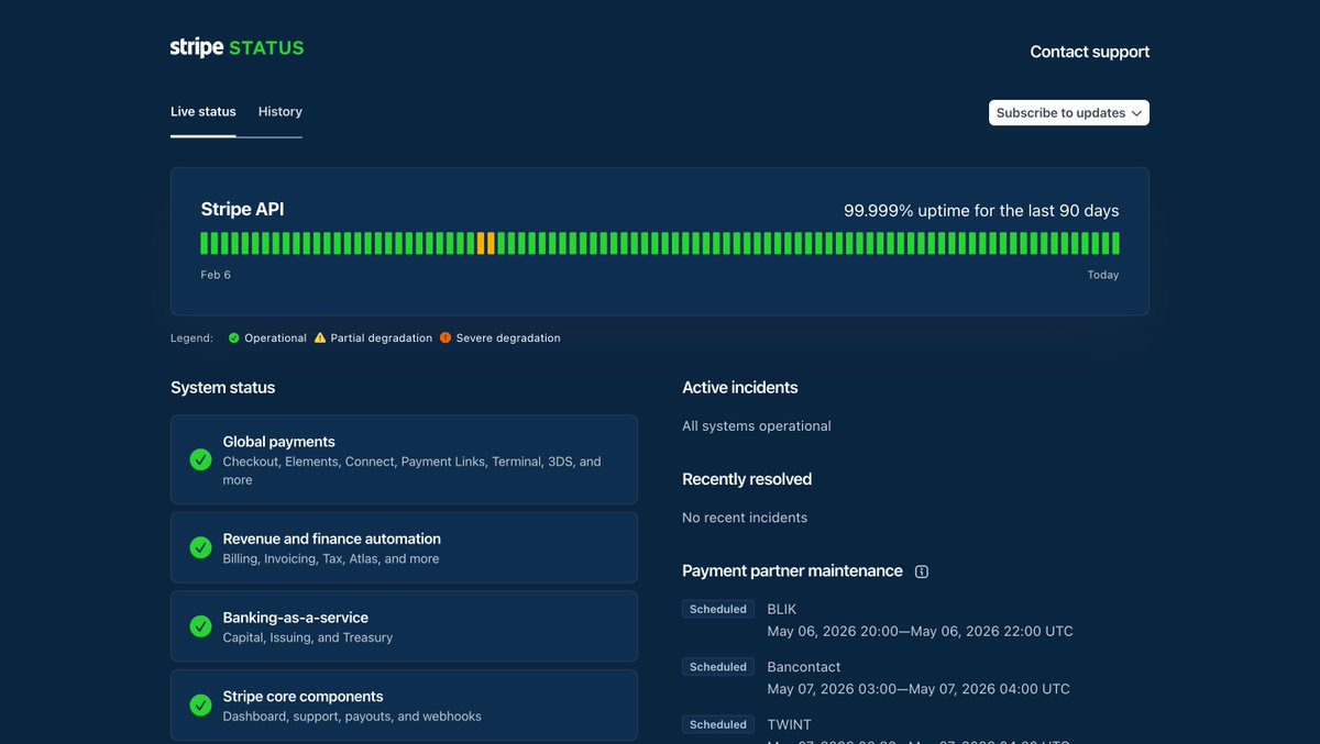 bhimrazy's tweet photo. @Stripe dashboard seems to be down for us for over hours, any updates? Status page looks fine though. https://t.co/UA9nEXUgVC