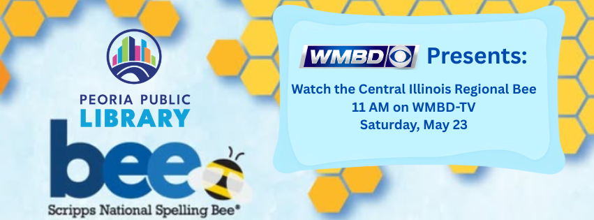 PeoPubLibrary's tweet photo. Catch the highlights of the Central Illinois Regional Spelling Bee on Sat., May 23 @ 11 AM on WMBD-TV! 
Our winner -- Isa Zaid of Peoria Academy -- goes to compete nationally in Washington, D.C., May 24-30. https://t.co/KAE6TXURf4