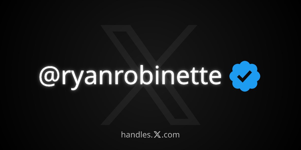 ryanrobinette's tweet photo. I just got @ryanrobinette from the X Handle Marketplace! Get your own at https://t.co/mtcVHU232l https://t.co/o0kOXrI0BF