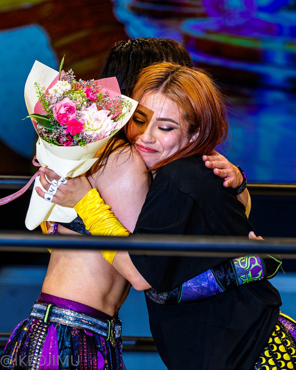 syuri_wv3s's tweet photo. タバタ、日本ラストマッチ！！
最後の日に闘えて嬉しかった✨✨

またメキシコ🇲🇽でも闘えるの楽しみにしてるよ！！！

グラシアス🫶タバタ

#stardom  #GE #朱里 https://t.co/VIRjmc7kjJ