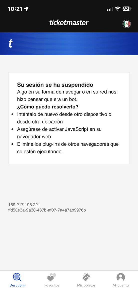 charizar2240's tweet photo. @Ticketmaster_Me Por qué me sale esto tenía rato que no entraba a la aplicación y hoy que entré para revisar mi boleto me sale así mi concierto es el sábado https://t.co/T8fKvAoUR2
