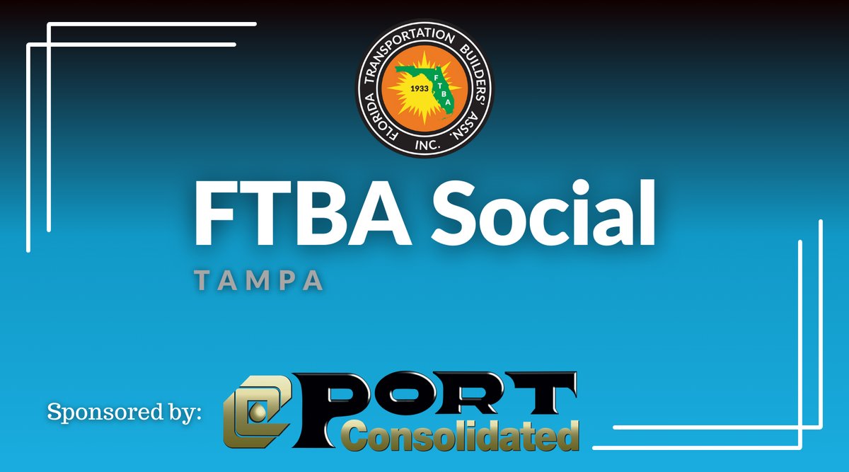 FTBAInc's tweet photo. Save the date and join us for the FTBA Tampa Social on Wednesday, May 20th from 5-7 PM at Oak &amp; Ola in Tampa. A big thank you to @PortCons for sponsoring this month's social. https://t.co/vZdVvyul5i

We look forward to seeing you there! https://t.co/DVIhfZTR3v