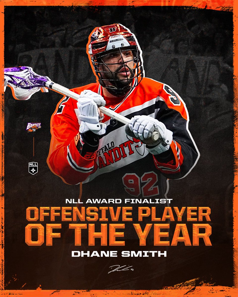 NLLBandits's tweet photo. That's our guy! 💪

Dhane Smith has been named a finalist for this year's NLL Offensive Player of the Year » https://t.co/beFKjqy3zF https://t.co/gBPVx5ODo3