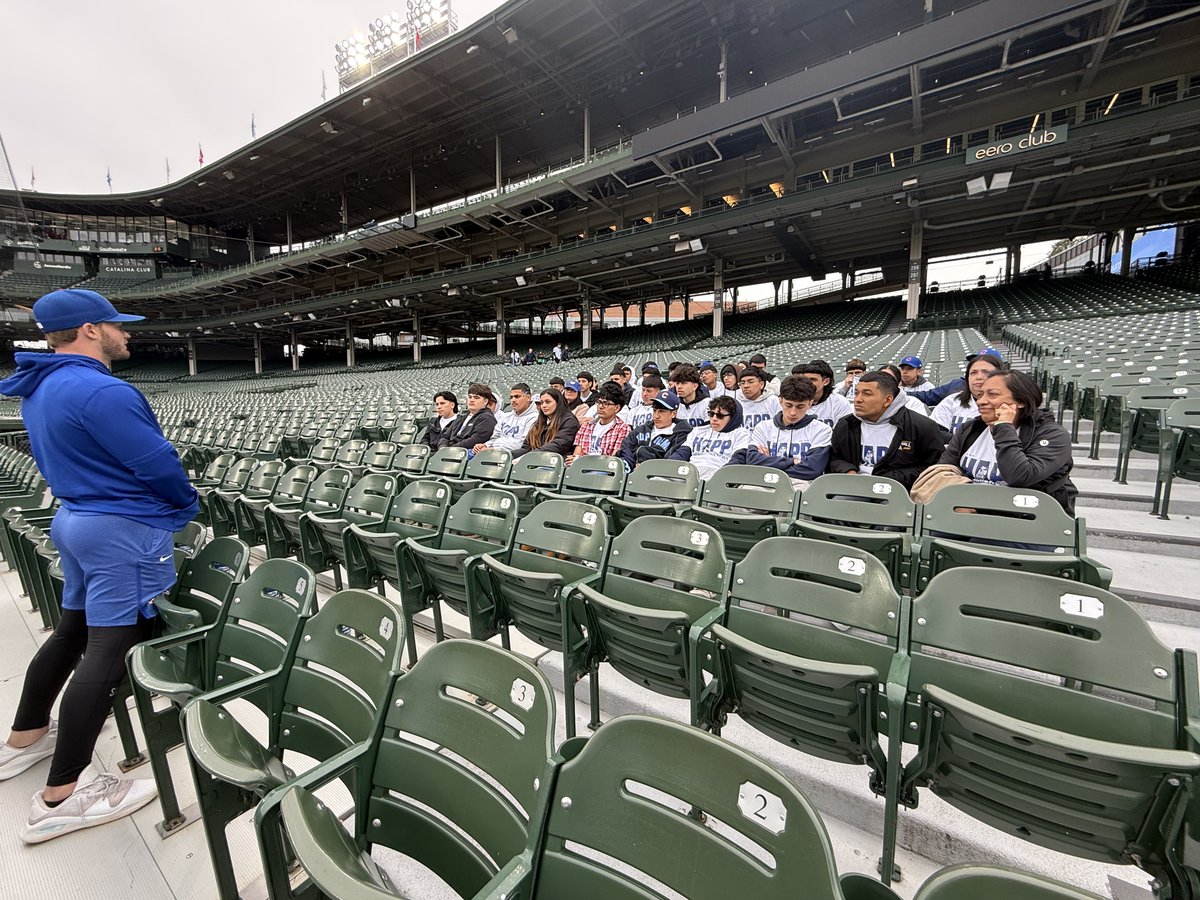 HappFoundation's tweet photo. What an unforgettable night at Wrigley Field 💙⚾️

The Happ Foundation was honored to host the Latino Baseball Classic Champions — Solorio Academy and Farragut Career Academy — for a once-in-a-lifetime experience.

From an incredible meet & greet with Ian, autographs, and dinner, to capping off the night with a thrilling Chicago Cubs walk-off win… this was more than just a game. It was a celebration of resilience, community, and the power of opportunity.

These young athletes represent so much heart and determination, and we are proud to continue creating moments that inspire what’s possible — on and off the field.