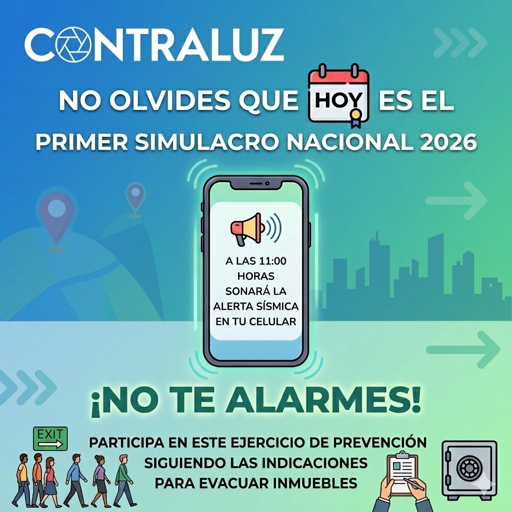 #Atención ‼️Hoy es el Primer Simulacro Nacional 2026. Participemos en este ejercicio de prevención