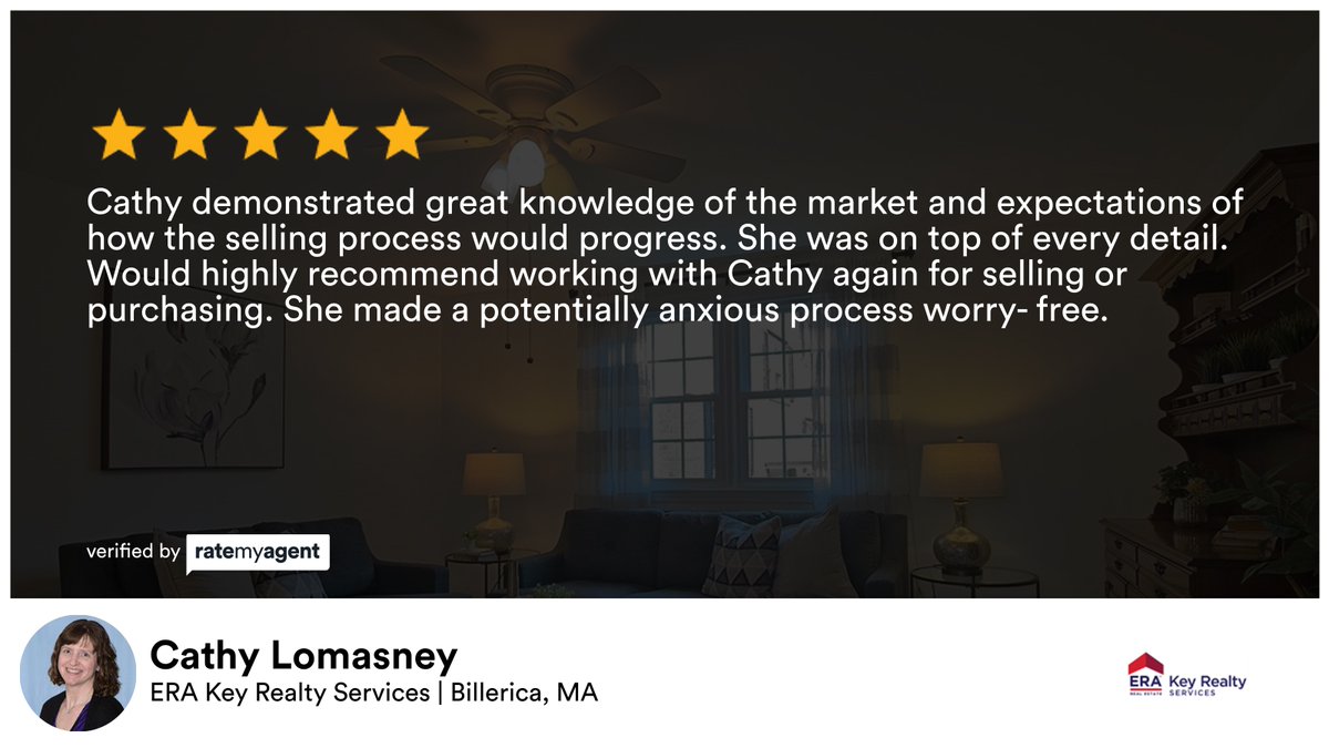 CathyLomasney's tweet photo. My latest RateMyAgent review in Danvers.
MA 9513770
https://t.co/zZeIoHWUCl

...
#ratemyagent #realestate #erakeyrealtyservices @ratemyagent_usa #cathylomasney #cathylomasneyrealtor https://t.co/rZ2czH5PcJ