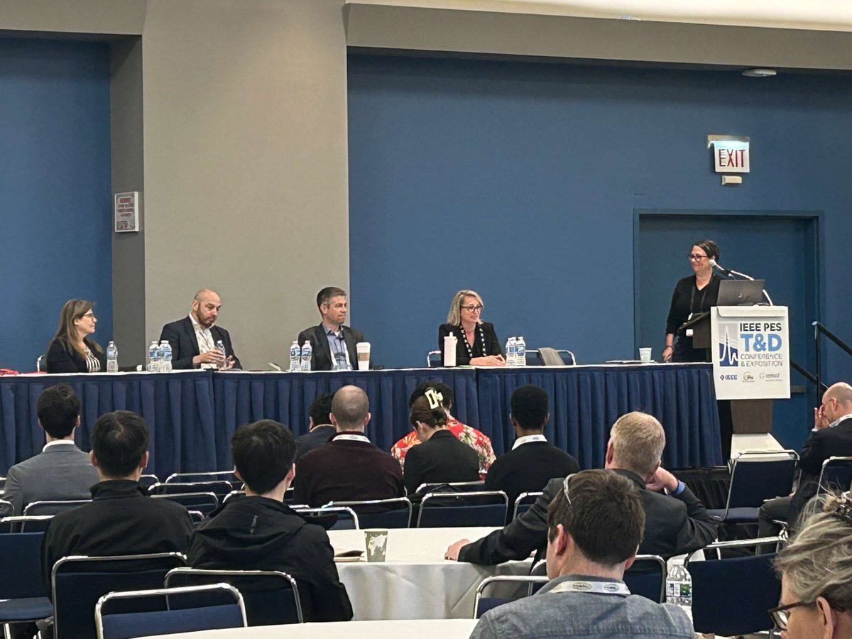 SandCElectric's tweet photo. Day 2 of IEEE PES T&amp;D with Jenn Barton on energy regulation in an increasingly uncertain world. Key takeaways: more adaptable and flexible regulatory approaches, innovation that manages costs while improving performance, and targeted investments that improve affordability. https://t.co/3ZTZv1fj3Z