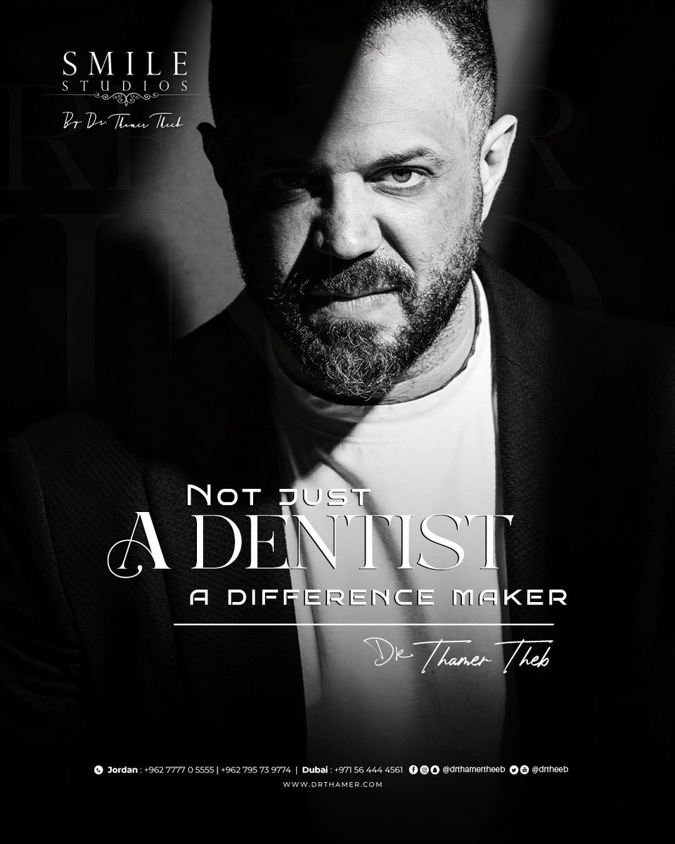 drtheeb's tweet photo. Not just a dentist, a difference maker
التميّز لا يكون بالمهنة فقط… بل بالأثر الذي تتركه

#دثامرذيب #SmileStudios #CosmeticDentistry #SmileDesign #DentalAesthetics https://t.co/d24JKveSP4