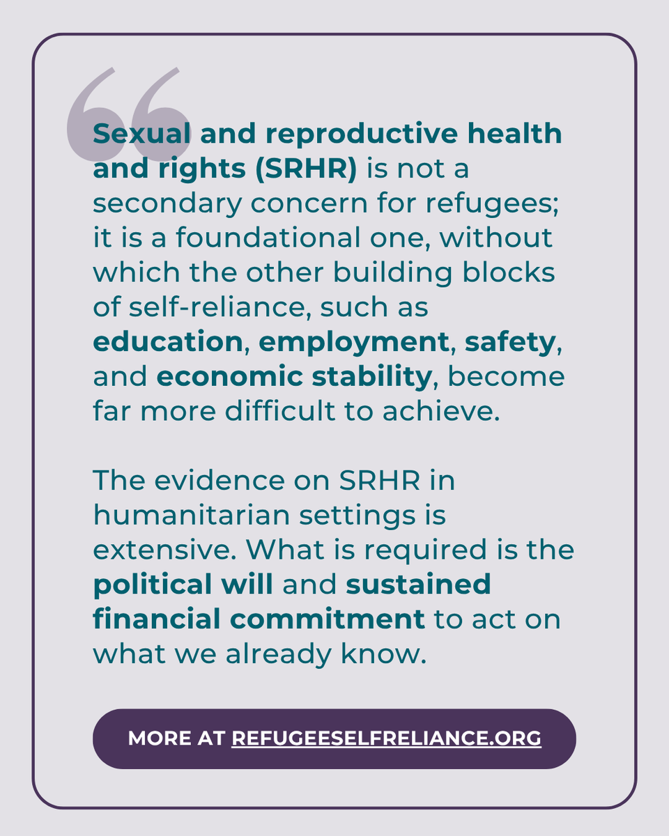 RefugeeSRI's tweet photo. [NEW BLOG POST] Sexual and reproductive health and rights (#SRHR) are inseparable from refugee #selfreliance, having a direct bearing on nearly all domains of the Self-Reliance Index (SRI), writes Julianne Deitch of the @wrcommission: https://t.co/nkPADsKP3c https://t.co/zerPyWrOuP