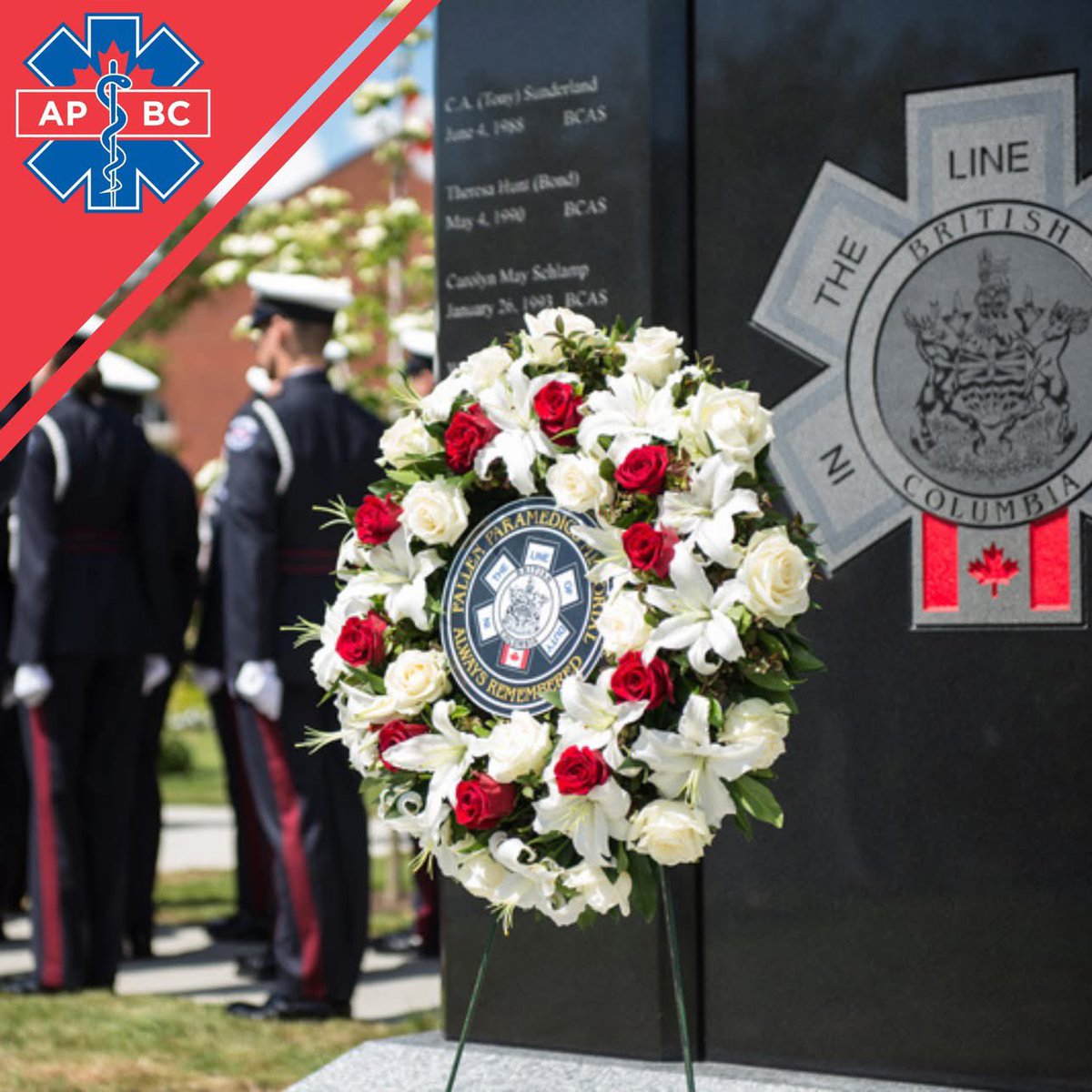 May 6 marks BC Fallen Paramedics Memorial Day The monument is located in Victoria BC at the Legislature. Our Ceremonial Unit members will be there @ noon for a short ceremony. Please take a moment today to remember the 10 BC paramedics who died in the line of duty SEMPER MEMORIA
