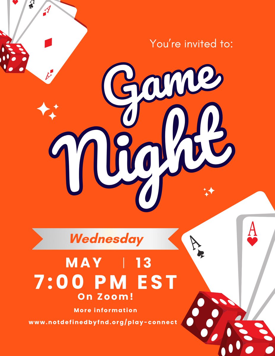 NotDefinedByFND's tweet photo. Join us for our next Connect &amp; Inspire Event Night — an online evening designed for connection, laughter, and community.

📅 May 13th
🕖 7:00 PM EST
📍 On Zoom

We’d love to see you there. https://t.co/onYuYHHdEn