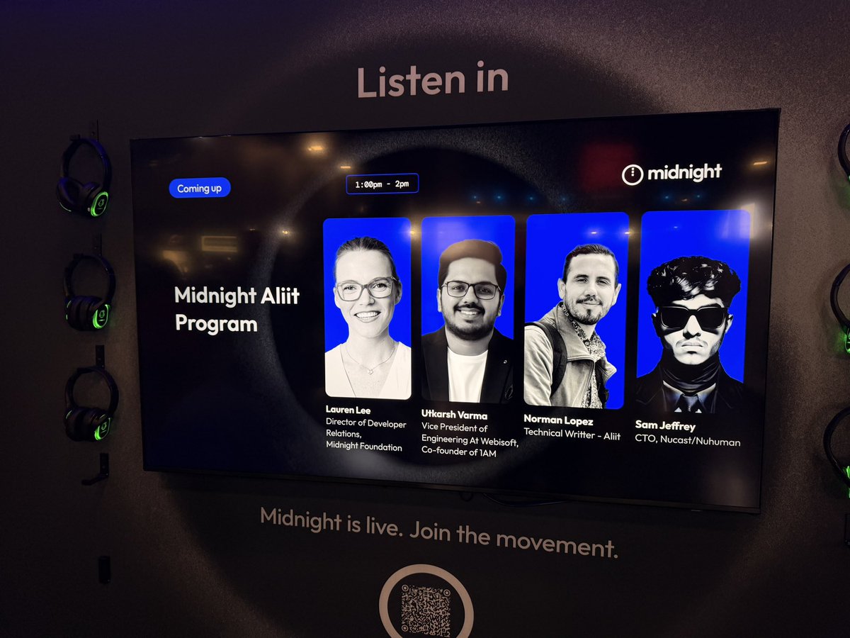 OneAmXYZ's tweet photo. LIVE from the @MidnightNtwrk booth at Consensus 🌴

Tune in as we sit down with @LoLoCoding and @samjefree / @AscendPerps to dig into the Allit program and everything we’ve been cooking🧑‍🍳 

Let’s bring Midnight to the masses 🖤 https://t.co/kUaVQApJjL