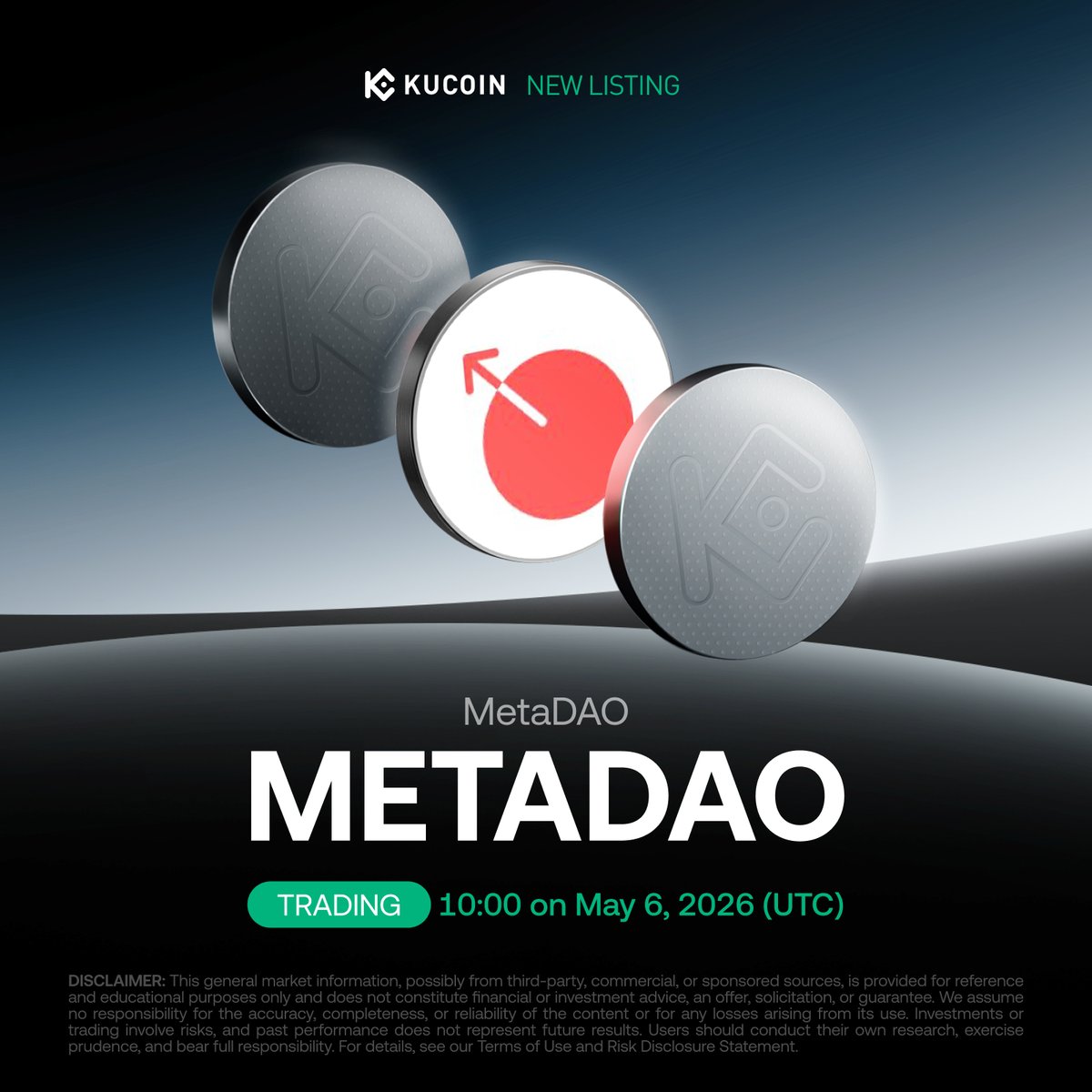 KuCoinPortugues's tweet photo. O #METADAO chegou à #KuCoin!
A MetaDAO é uma plataforma de captação de recursos onde fundadores levantam capital e distribuem a propriedade para apoiadores iniciais. Mercados de decisão governam como os fundos são usados, tornando golpes (rugs) estruturalmente impossíveis.
(UTC) Depósitos: Já abertos (Rede: SOL-SPL) Par de Negociação: METADAO/USDT
Detalhes: https://t.co/CsDFPdgeHp
#KuListing #METADAO