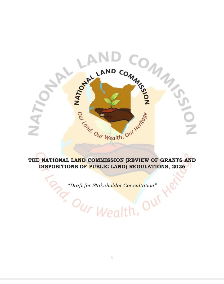 ChebetFlora's tweet photo. What are your thoughts on the National Land Commission (Review of Grants and Dispositions of Public Land) Regulations, 2026? https://t.co/yUwoCqHJF7