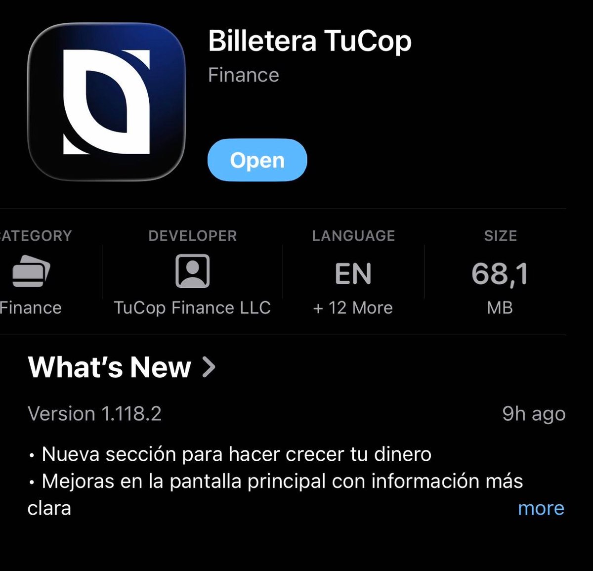 TuCopFinance's tweet photo. Nueva versión disponible en iOS 📲
Ya puedes actualizar TuCop.
Seguimos trabajando para mejorar cada detalle. https://t.co/FYCoJhZPT2