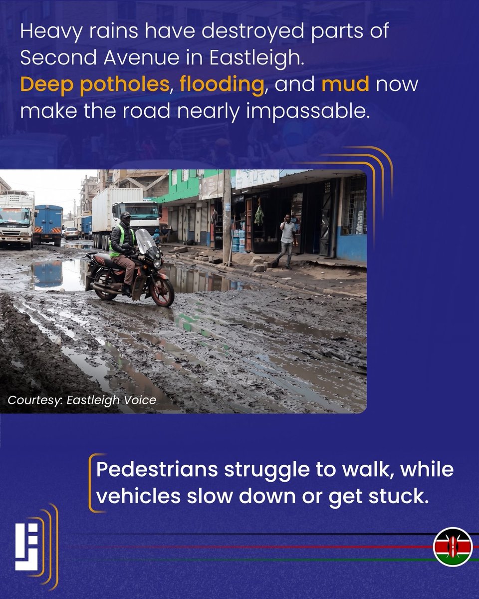 JamiiForums_KE's tweet photo. Residents and road users along Second Avenue, from Equity Bank roundabout to Fourteenth Street in Nairobi, are raising concerns over the road’s poor condition

Ongoing rains and erosion have created large gullies, deep potholes, and stagnant water. The busy stretch, linking residential and commercial areas, has become difficult for both motorists and pedestrians.

Read more https://t.co/mZxdjVX715