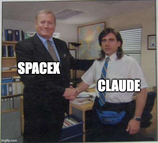 <a href="/claudeai/">Claude</a> <a href="/SpaceX/">SpaceX</a> this is not on my 2026 bingo card yooo