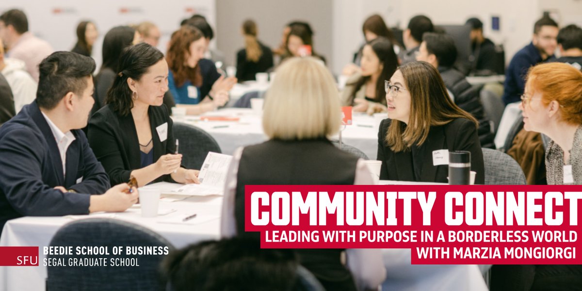 SFUBeedie's tweet photo. Join us May 26 for SFU Beedie Community Connect: Leading with Purpose in a Borderless World—fireside chat with global leader Marzia Mongiorgi 🌍 Register at: https://t.co/LZ4rxl9fW4 https://t.co/P4x7qMmQCo