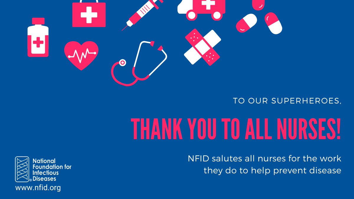 NFIDVaccines's tweet photo. Happy National #NursesWeek and #NationalNursesDay! This week, and every week, #NFID celebrates nurses and nurse practitioners for their contributions to disease prevention ❤️
Special shout out to NFID Directors @InfectiousPS and Audrey M. Stevenson, PhD, MPH, FNP-BC
#ThePowerOfNurses