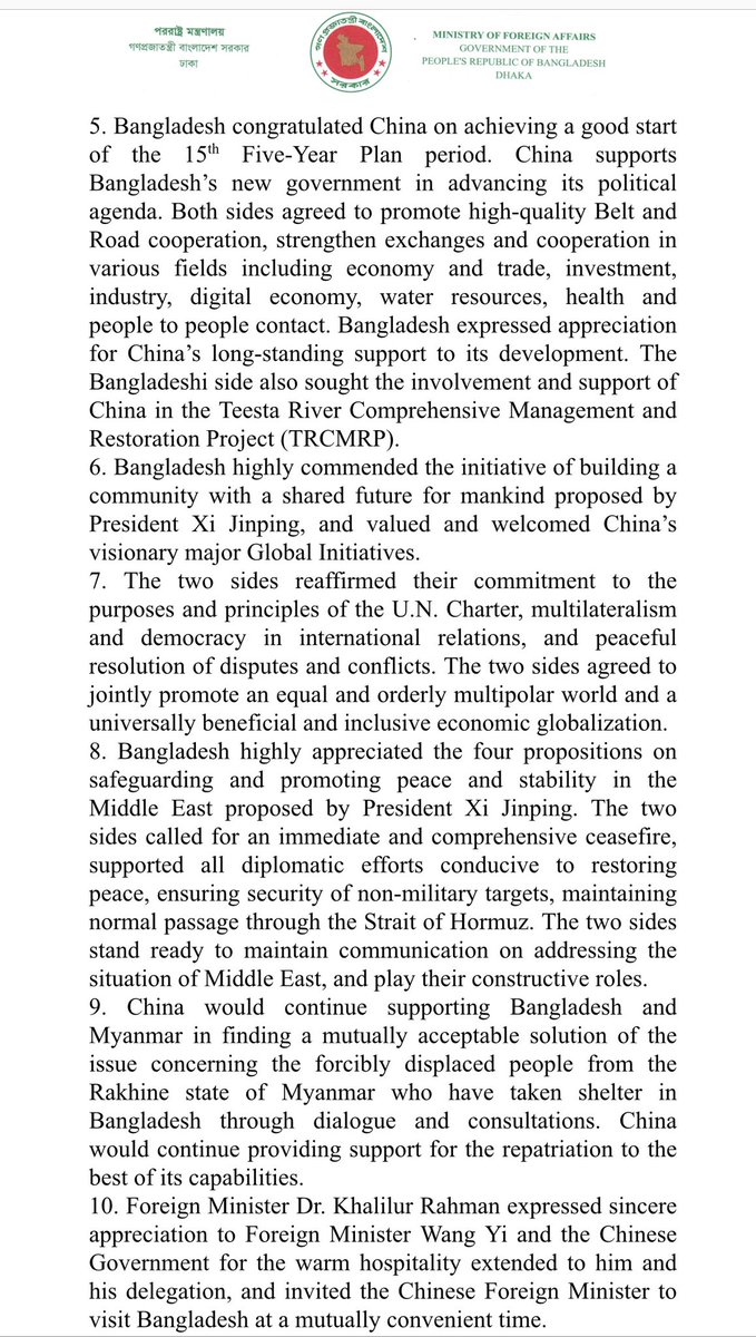 Moshedhassib's tweet photo. Bangladesh highly commended the initiative of building a community with a shared future for mankind proposed by President #XiJinping, and #valued and #welcomed China’s visionary major Global Initiatives. 
#GDI #GSI #GGI #GCI 🤔 https://t.co/IRgkhAWjf9
