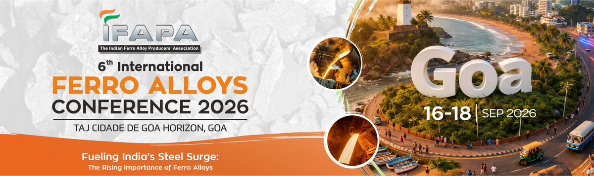 InstituteImni's tweet photo. 📆 IMnI partners with The Indian Ferro Alloy Producers' Association (IFAPA) for their 2026 International Ferro Alloy Conference (IFAC) scheduled on Sept. 16-18 in Goa, India.

📅 Sept. 16-18, 2026
 📍 Goa, India
 🔗 More details about the event here: https://t.co/kcKoMnzTU6 https://t.co/Zi7ZKneQ8a
