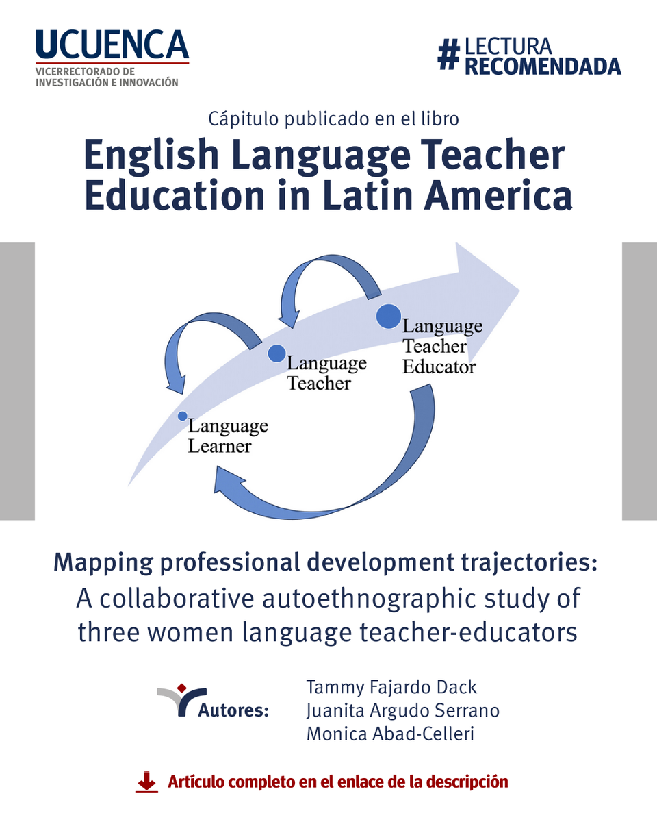Investiga_UDC's tweet photo. #LecturaRecomenda | Conoce a las docentes de inglés de #Ecuador. Revisa esta autoetnografía sobre sus trayectorias, un análisis del equilibrio entre trabajo, familia y desarrollo profesional desde una perspectiva sociocultural.
https://t.co/rMNo1dbOO1 https://t.co/NSvp3OOzfn