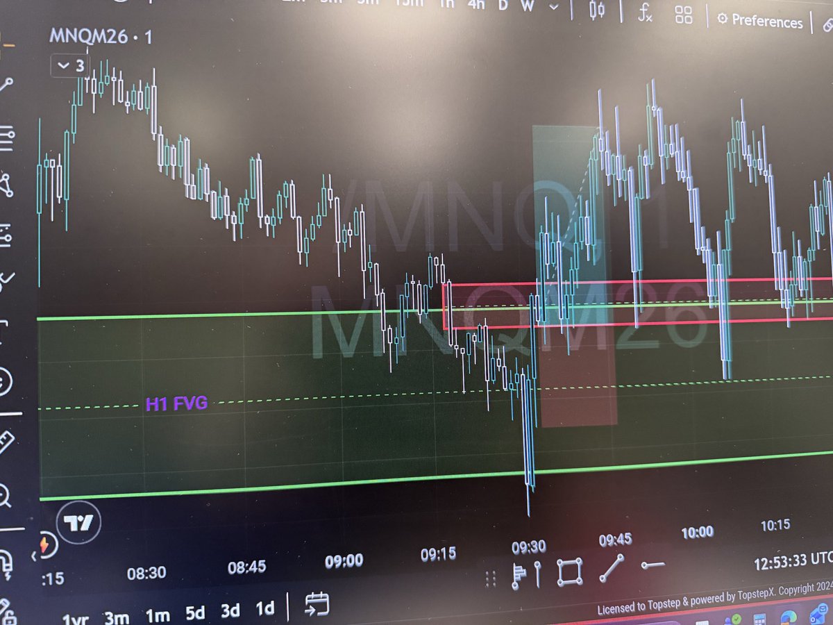 Indigomacc's tweet photo. @DodgysDD We opened inside a 15m/1hr bullish fvg, inverted the 9:18 1minute gap with a bullish fvg and ran LRLR to the left. 2R ,75pts. I LEARNED THIS FROM YOUUUU, CMON YA DONUT 🍩 https://t.co/wsTDlWNhty