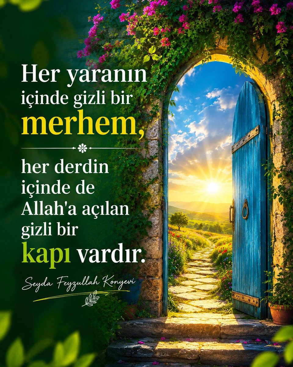 Her yaranın içinde gizli bir merhem; her derdin içinde de Allah'a açılan gizli bir kapı vardır.