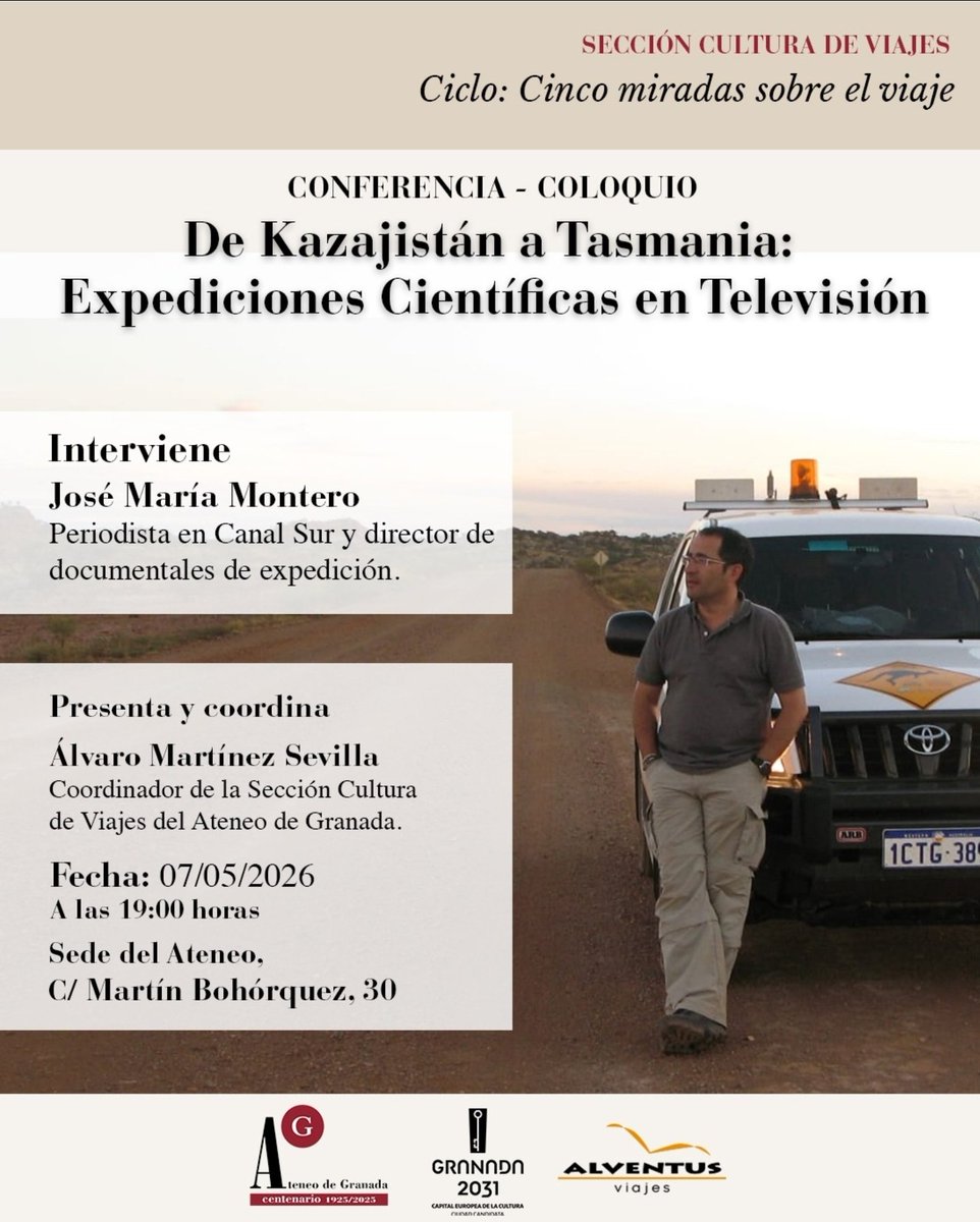 monteromonti's tweet photo. Invitado por su Ateneo, dentro del ciclo viajero q coordina Alvaro Martínez, mañana jueves (19h) estaré en #Granada contando los entresijos d aquellas #expediciones por el mundo acompañando a los investigadores d la Estación Biológica de #Doñana (CSIC) @ebdonana Volveré a... 👇🏼🧵 https://t.co/t4l7FnuT1N